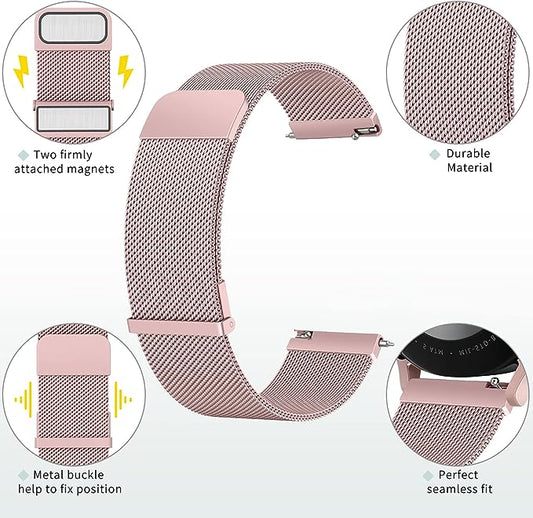 Correa smartwatch PRO metálica rosa